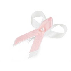 Vývazek mašlička - barva bílá/růžová pudrová