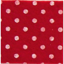 Filc červený s puntíky 41 cm x 4,5 m