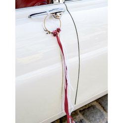 Sada dekorací na auto ratanové bordó