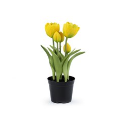 Umělé tulipány v květináči žlutý