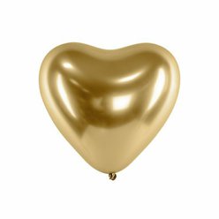 Balónek lesklý srdce zlatý 30 cm
