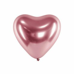 Balónek lesklý srdce růžové zlato 30 cm