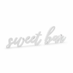 Nápis "Sweet bar", bílý 37x10cm