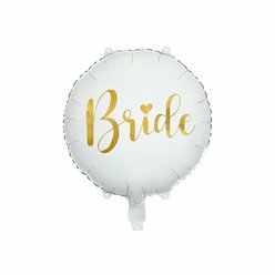 Fóliový balónek “Bride” BÍLO-ZLATÝ, 45 cm