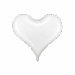 Fóliový balónek Srdce, 75x64,5 cm, bílý