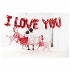 Fóliový balónek I Love You, 260x40 cm, červený