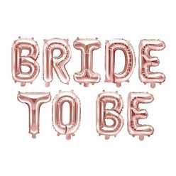 Fóliový balónkový nápis “Bride To Be” RŮŽOVO-ZLATÉ, 340 x 35 cm