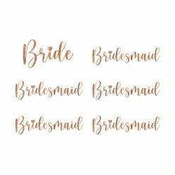 Nálepky na skleničky “Bride & Bridesmaid”, 6 ks