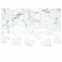Vystřelující konfety bílé srdce 40 cm