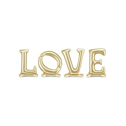 Stojací fóliový balon 'LOVE', 350x114 cm, zlatý