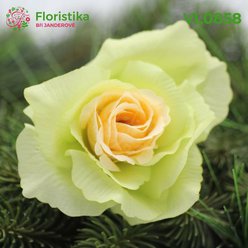 Růže látková zelená 10 cm